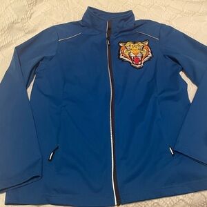 Fierce Blue Utility Jacket with Tiger Emblem
